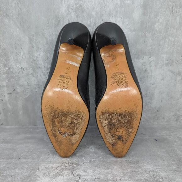 Rare Vintage Bally Pewter Leather Suede High Heels Handmade in Italy Size 5 - Picture 6 of 6